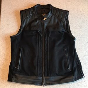 Harley Davidson Leather textile vest. XL